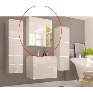 Tempo Kondela Kúpelňová zostava MASON | biela Kúpelňová zostava Mason: skrinka so zrkadlom biela 60x65x17